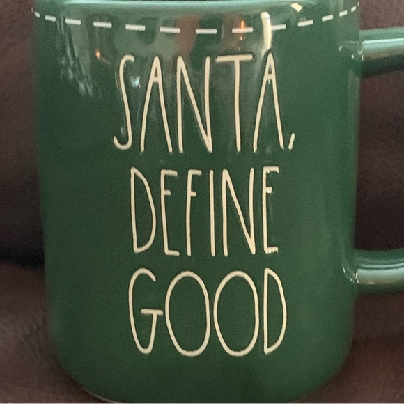 Rae Dunn SANTA DEFINE GOOD White Stitch Christmas Mug - Picture 2 of 7